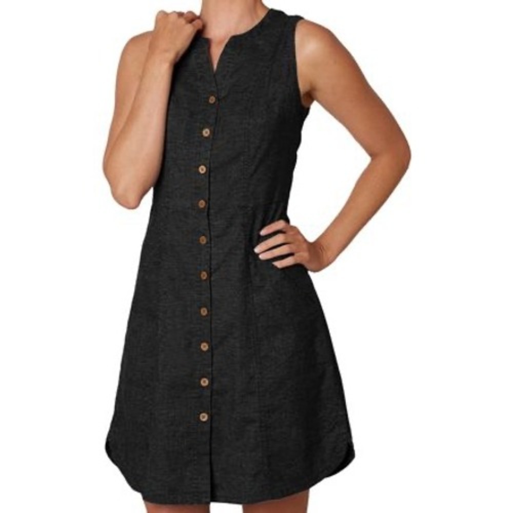 Prana Womens Grey Sleeveless Button Front Pocket Dress W3REAN116 Size Large